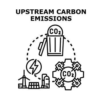 Upstream carbon emissions managing supply chain analysis Stock Illustration