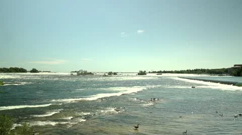 Upstream Niagara River HD Stock Footage 11357384