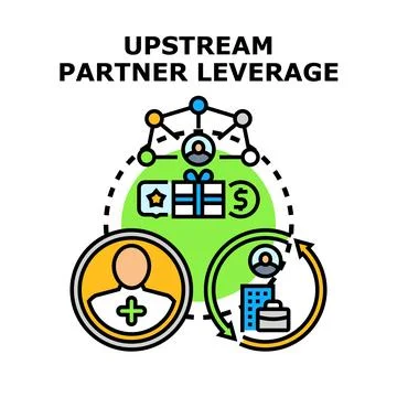 Upstream partner leverage concept vector icon illustration Stock Illustration