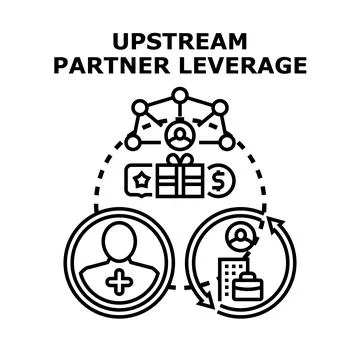 Upstream partner leverage concept vector icon illustration Stock Illustration