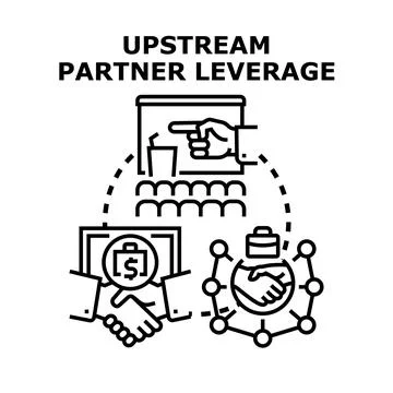 Upstream partner leverage using business collaboration strategy 스톡 일러스트
