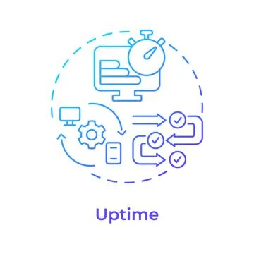 Uptime blue gradient concept icon Stock Illustration