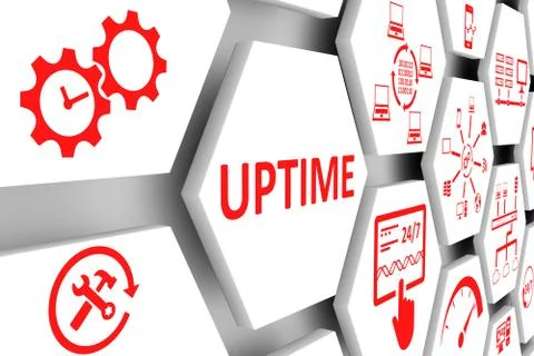 UPTIME concept cell background 3d illustration Stock Illustration