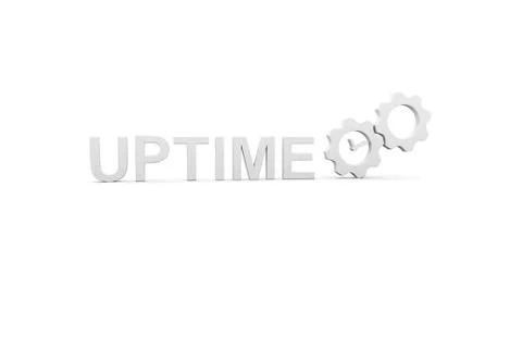 UPTIME concept white background 3d render illustration Stock Illustration
