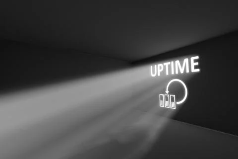 UPTIME rays volume light concept 3d illustration Stock Illustration
