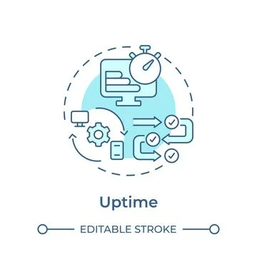 Uptime soft blue concept icon Stock Illustration