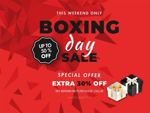 Upto 50% -30% extra discount offer with gift boxes on red geometric abstrac.. イラスト素材