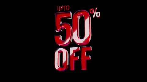 UPTO 50% OFF. 3D Glossy Red Glass text animation Stock Footage 212340304