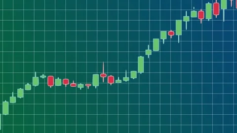 Uptrend Candlestick Animation - Green Grid Background Video stock 307176029