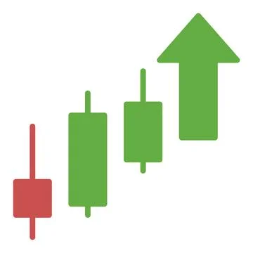 Uptrend Candlestick Chart vector Stock Advanced Investment Strategies icon .. Stock Illustration