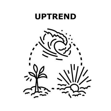 Uptrend concept with natural elements growth cycle 库存插图