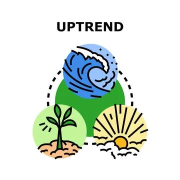 Uptrend concept with natural elements growth cycle 스톡 일러스트