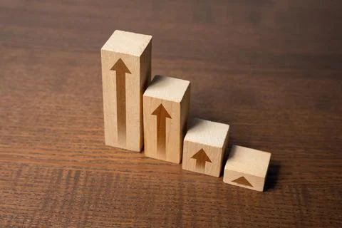 Uptrend. Upward trend. Increasing chart. Raise and grow. Movement towards t.. Stock Photos