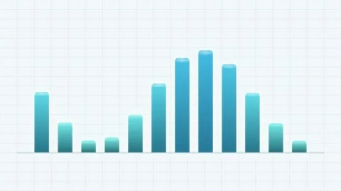 Uptrending Bar Chart Animation, Blue Teal Gradient Bars, Financial Growth C.. Stock Footage 346660316