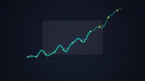 Uptrending Financial Graph Animation with Data Points and Particles Stock Footage 348422305