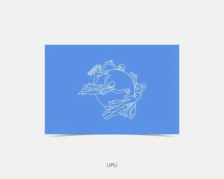 UPU Rectangle flag icon with shadow. Stock Illustration
