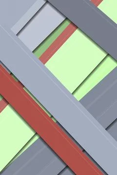 Upward angled abstract building facade showing green and red window frames .. Stock-Illustration