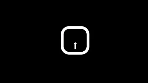 Upward-Arrow Abstract Cyan Arrow Icon Loop Animation Stock Footage 312166751
