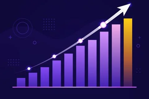 Upward Arrow on Dark Background Stock Illustration