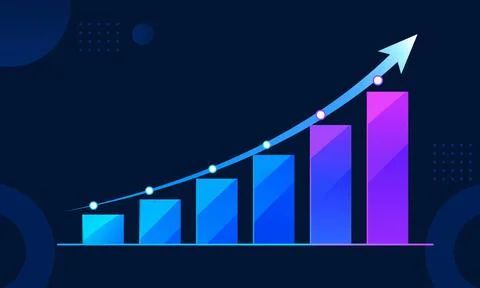 Upward Arrow on Dark Background Stock Illustration
