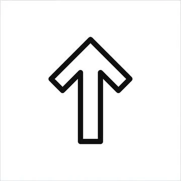 Upward Arrow Direction Icon Line Art Vector Graphic Stock Illustration