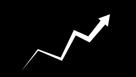 Upward arrow line growth progress and success concept animation, Minimalist.. Stock Footage 337871206