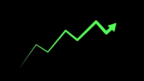 Upward arrow line growth progress and success concept minimal graphic animati Stock Footage 337879208