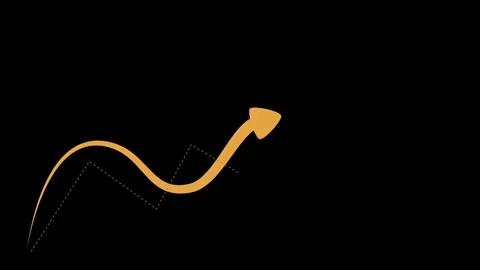 Upward arrow line with a rising chart growth progress and success animation Stock Footage 337879355
