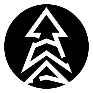 Upward arrow lines creating an abstract logo design Stock Illustration
