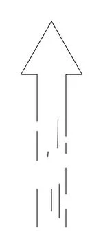 Upward Arrow with Lines Symbolizing Movement and Progress in Minimalist Style Illustrazione stock