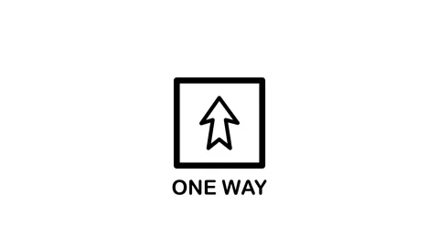 Upward arrow with one way text animation isolated on white background Stock Footage 339879415