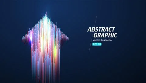 The upward arrow pattern composed of countless rays symbolizes positivity a.. Stock Illustration