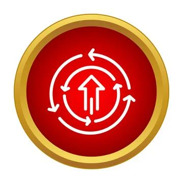 Upward arrow surrounded by a cyclical progress icon Stock Illustration