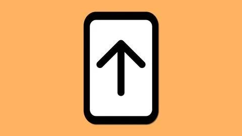 Upward arrow on white rectangle with orange background 스톡 일러스트