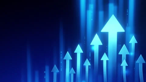 Upward Arrows with Blue Background Stock Footage 279409068