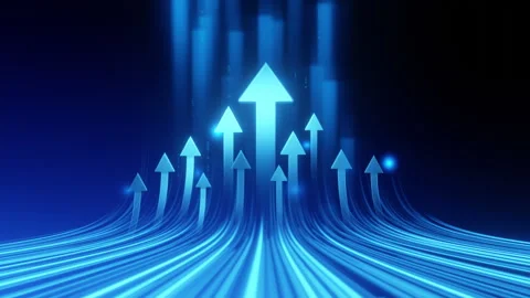 Upward Arrows with Blue Background Stock Footage 279409788