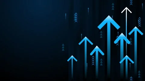 Upward arrows on dark background showing business growth rising progress su.. Stock Footage 339277461