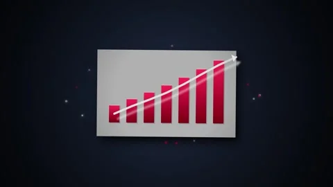 Upward Bar Chart Arrow Graph Showing Growth and Success Stock Footage 348074230