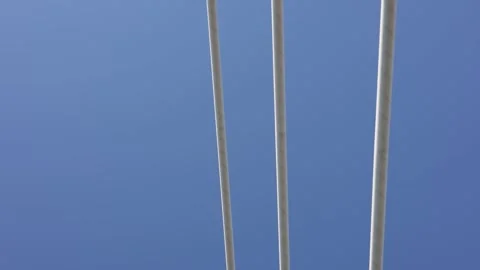 Upward bridge structure view from moving car roof Stock Footage 331199699