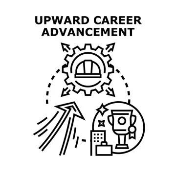 Upward career advancement concept vector illustration Stock Illustration