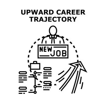 Upward career trajectory progress achieving new job Stock Illustration
