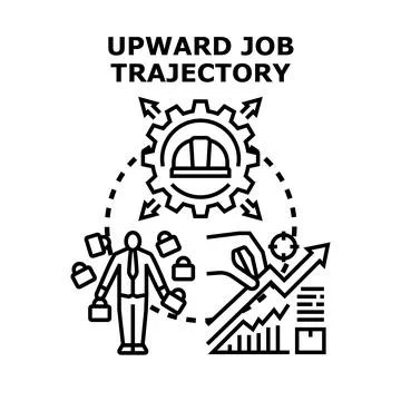Upward career trajectory vector icon concept illustrating progress Stock Illustration