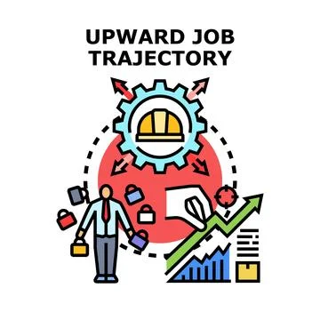 Upward career trajectory vector icon concept illustrating progress Stock Illustration