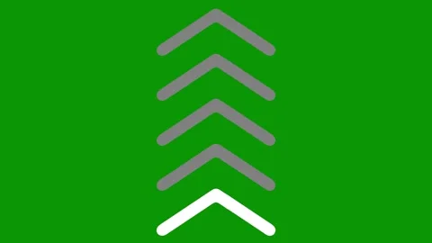 Upward chevron arrows animating dynamically on green screen background. Stock Footage 334701305
