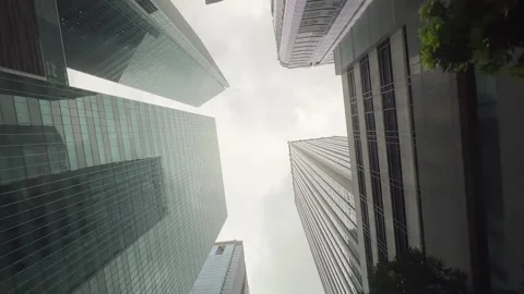 Upward City Building View while Driving Stock Footage 256984520