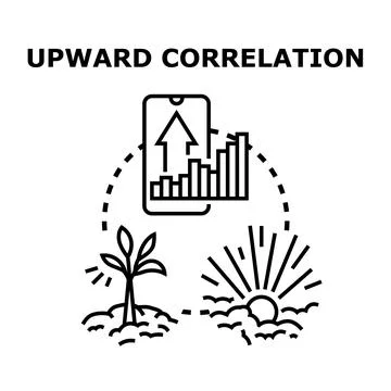 Upward correlation concept linking growth and development 스톡 일러스트