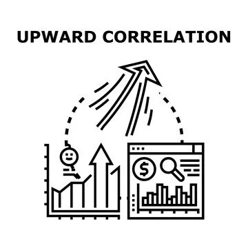 Upward correlation data analysis and business growth concept Stock Illustration