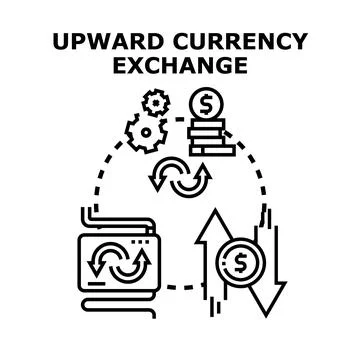 Upward currency exchange processing financial value growth Stock Illustration