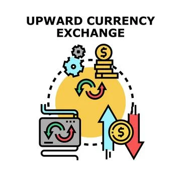 Upward currency exchange processing financial value growth Stock Illustration