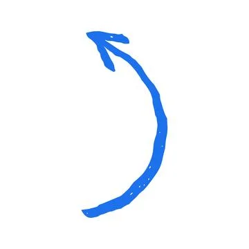 Upward Curve Arrow Pointer Hand Drawn Doodle Vector Illustration For Growth.. イラスト素材